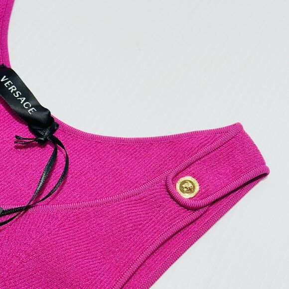 Versace Medusa Knit Stretch Pink Mini Dress IT 42/ US 6 NWT $1,500 - Picture 3 of 8